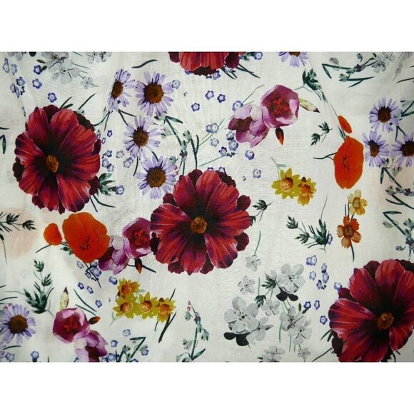 NWT Marine Layer Ruffle Yoke Long Sleeve in Wildflower Print Red White XL - Picture 5 of 5